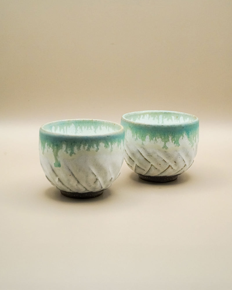 Mino - Yaki ceramiczne kubeczki na herbatę (dwa) - CIABA | JAPOŃSKA ZIELONA HERBATA